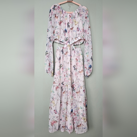 Steve Madden Cadi Cutout Midi Dress, Floral Butterfly Print, Size XS, NWOT! - Picture 8 of 13